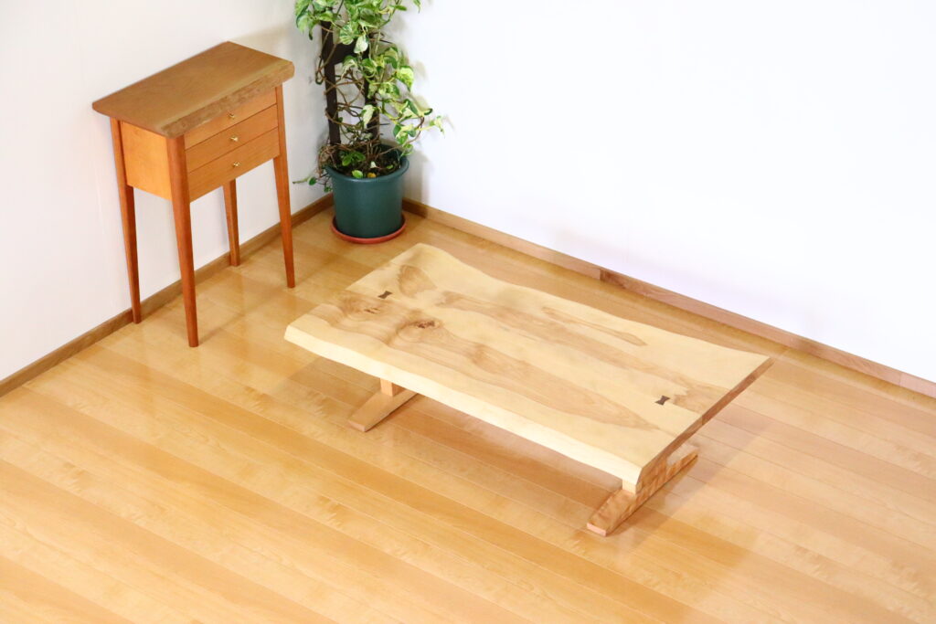 リビングテーブル　カバ桜（二枚ハギ）1230　MS-6393