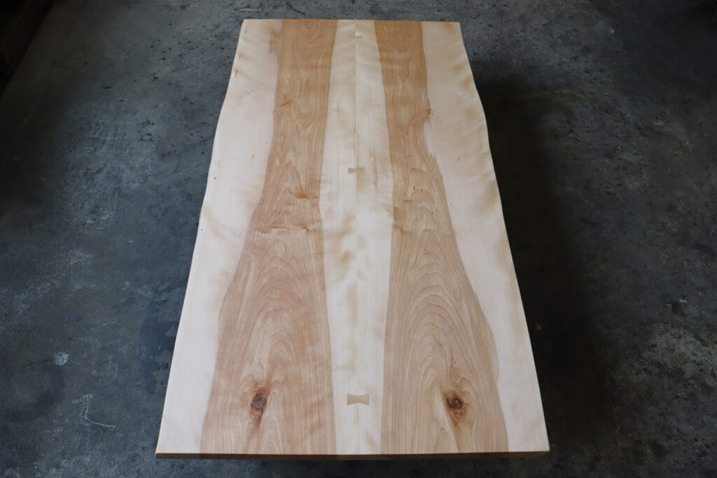 天板（ブックマッチ）　カバ桜　幅1800×奥920～940×厚43（ｍｍ）　MS-7733