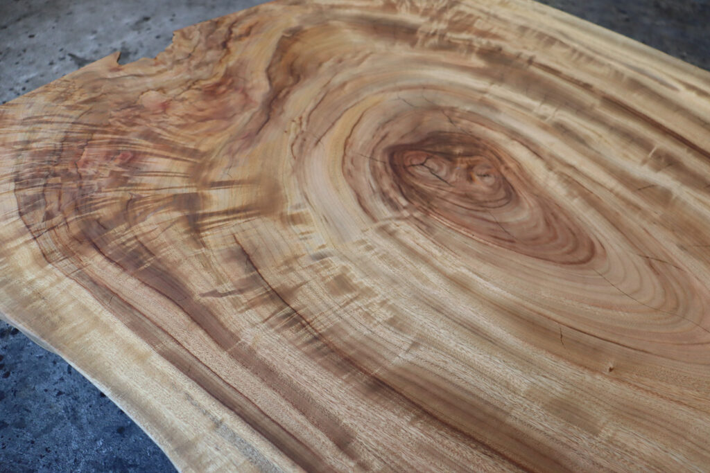 一枚板　楠　幅2550×奥940～1020×厚65（ｍｍ）　MS-7843